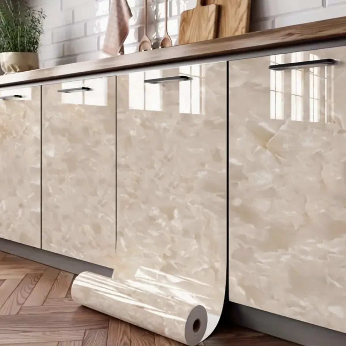 80cm Marble Vinyl Self Adhesive Wallpaper Waterproof Contact Paper PVC Wall Stickers for Kitchen Livingroom Home Decorative Film