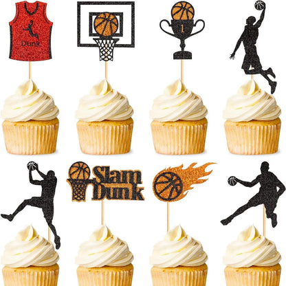 Basketball Cake Toppers Happy Birthday Balls Cake Decorations Basketball Theme Cake Decoration for Boy Sport Party Supplies