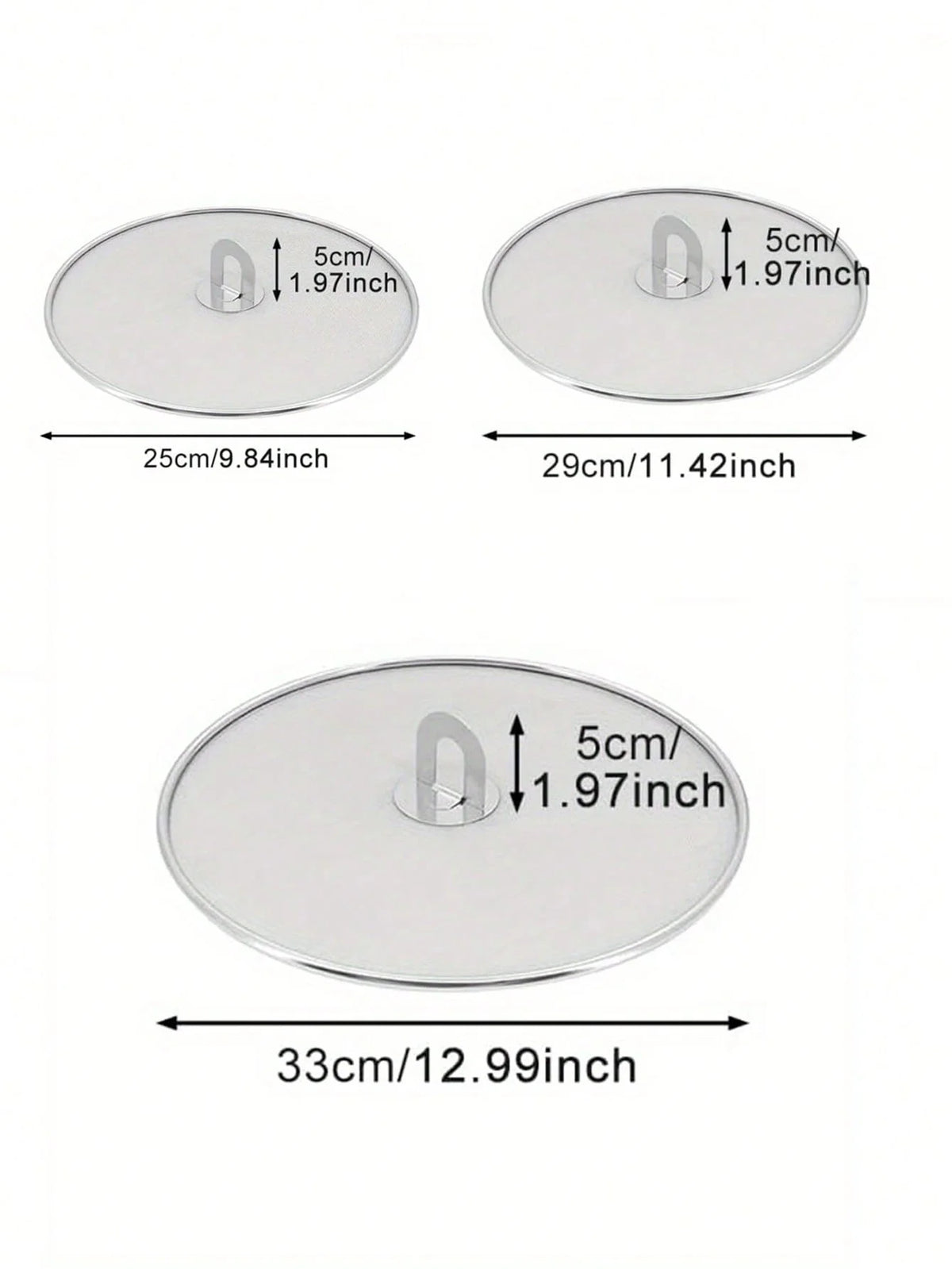 1/3Pcs Splatter Screen for Frying Pan Cooking, Stainless Steels Frying Pan Splatter Guard with Fold Flat Knob Cover Protector