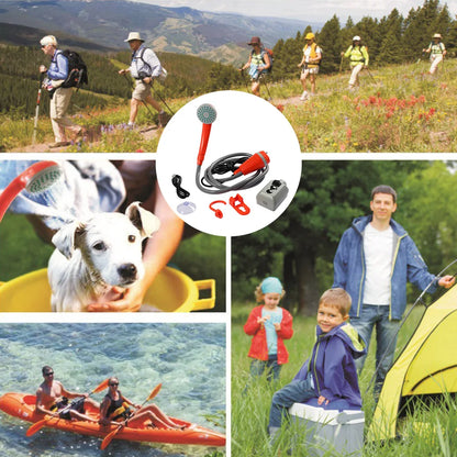 Portable Camping Shower Outdoor Camping Shower Pump Rechargeable Shower Head Outdoor Camping Equipment Hiking Traveling Supplies