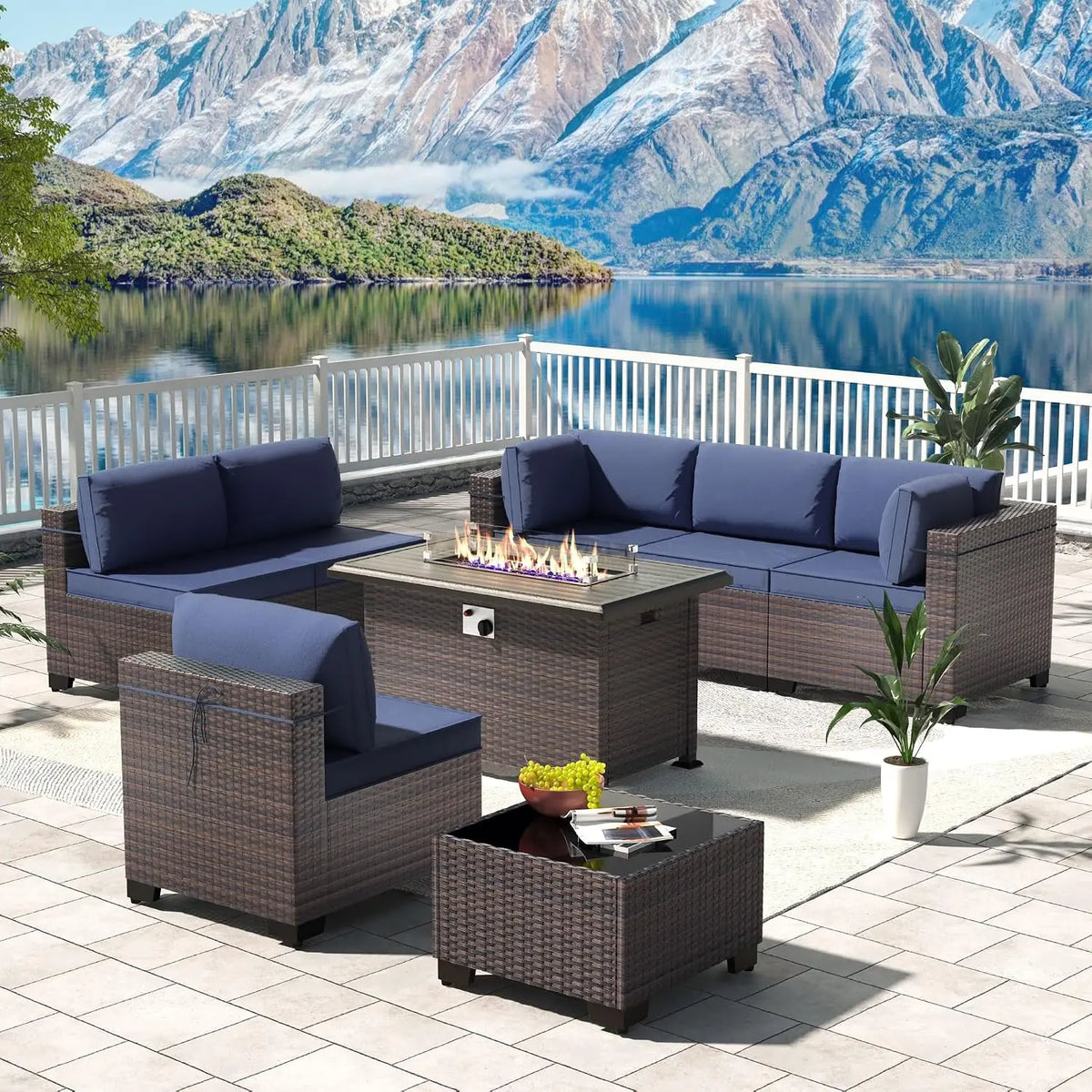 12 Piece Patio Furniture Set, Outdoor Wicker Sectional Sofa, Customized