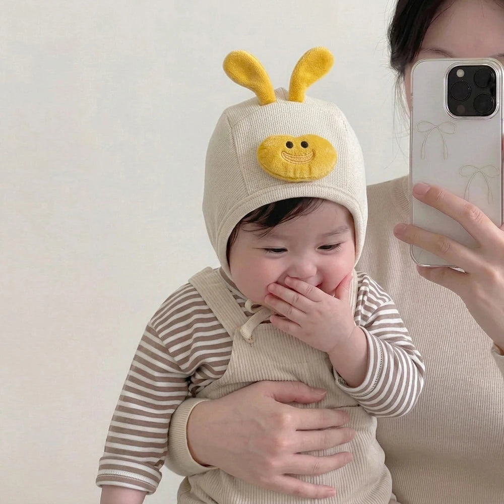 Baby Hat 3-16M Baby Caps Cartoon Duck Girls Ear Protection Hat Autumn Warm Toddler Fetal Cap