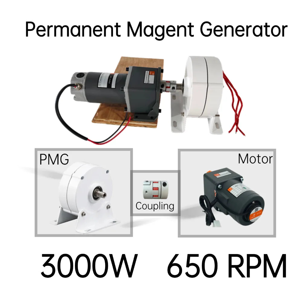 Low Speed 3000W 4000W 5000W 12V 24V 48V Three Phase Gearless Permanent Magnet Generator AC Alternators Use For Wind Turbine DIY