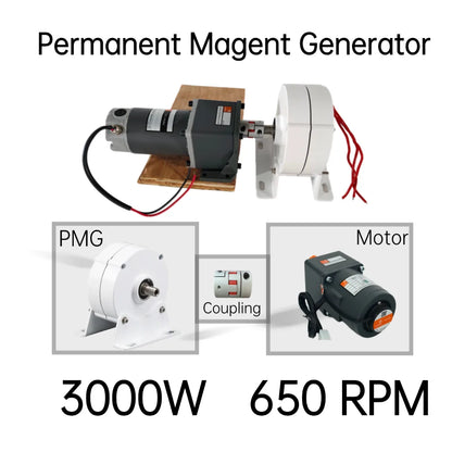 Low Speed 3000W 4000W 5000W 12V 24V 48V Three Phase Gearless Permanent Magnet Generator AC Alternators Use For Wind Turbine DIY