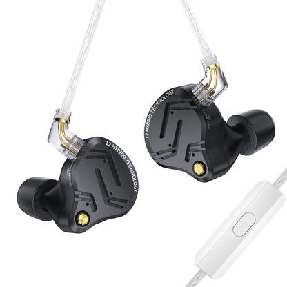 KZ ZS12 PRO X in Ear Monitor IEM Headphones 1DD 5BA Hybrid Wired Gaming Earbuds HiFi Earphones with 2PIN Cable Tunable Full Metal IEM