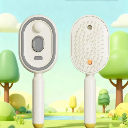 【SA】Electric Spray Hair Brush 2-In-1 Misting Hair Brush With Water Spray Reduce Frizz Anti-Static Retractable Steam Massage Comb