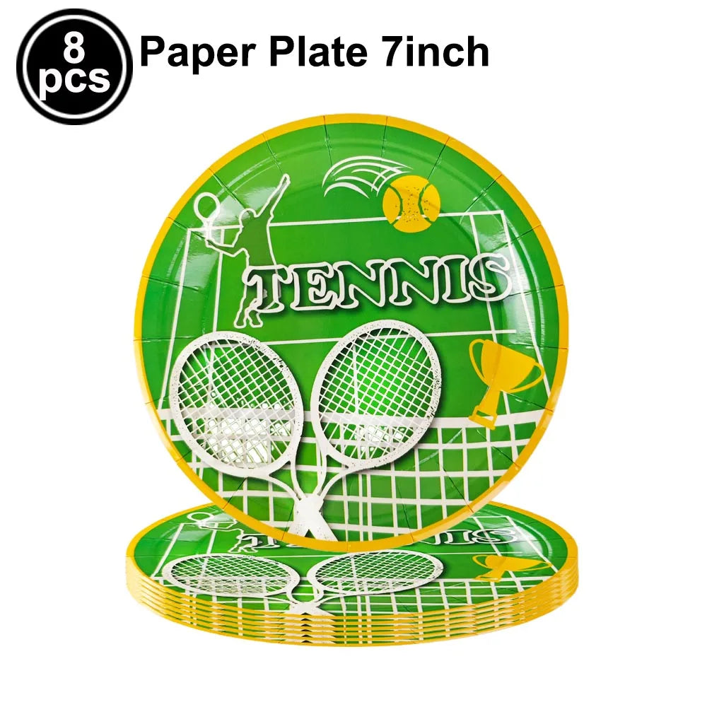 Tennis Cake Topper Happy Birthday Sign Cake Decorations Boy Man Tennis Racket Ball Player Sport Theme Birthday Party Supplies