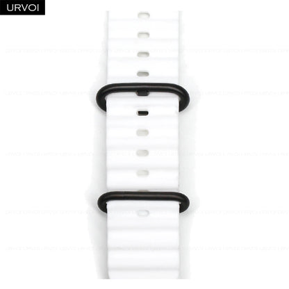 URVOI Ocean Band for Apple Watch Ultra 4 3 2 Strap Series 12 11 10 SE Sport Band for iWatch Silicone Wristband Black Buckle 49mm