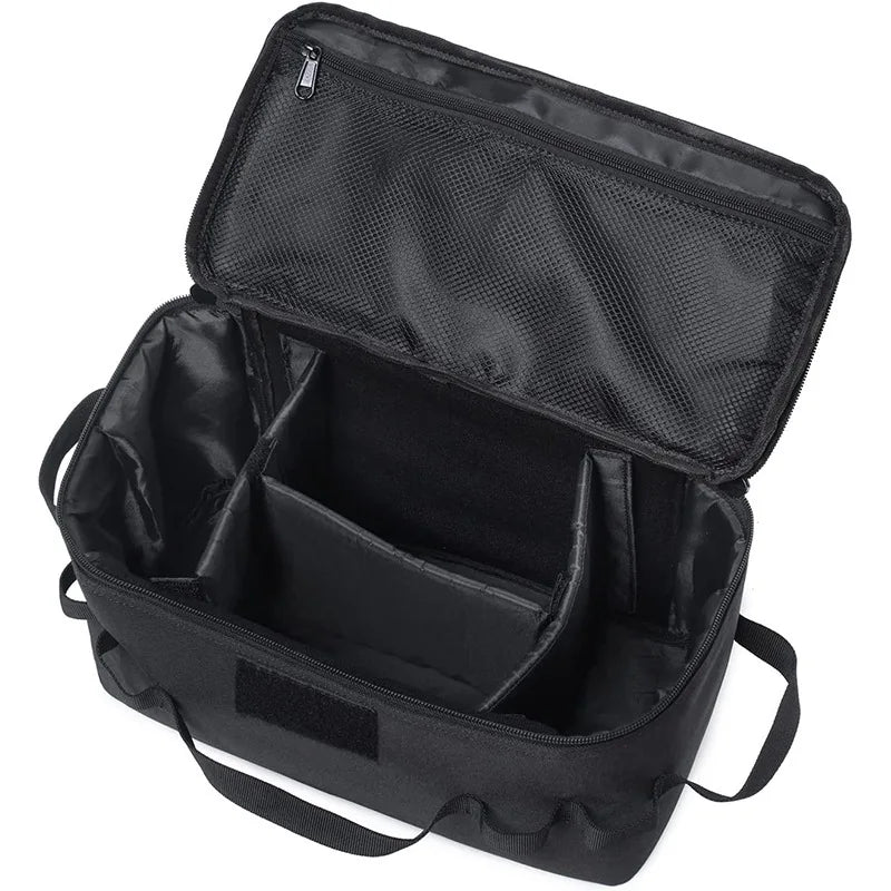 Large Capacity Outdoor Camping Storage Bag - Ground Nail Tool Bag with Picnic Cookware Utensils Kit Gas Canister Organizer