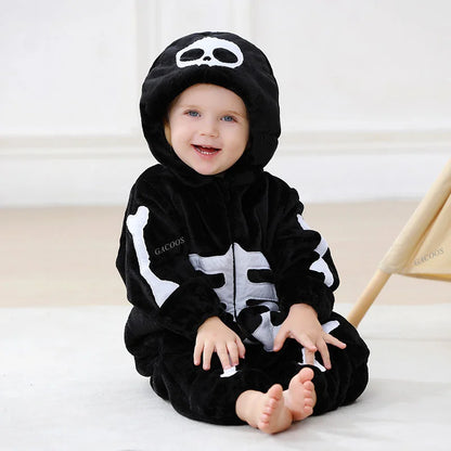 Cartoon Flannel Baby Rompers Unicorn Rabbit Dinosaur Pajamas Cotton Baby Boy Girls Animal Costume Baby Jumpsuit Kigurumi Outfits