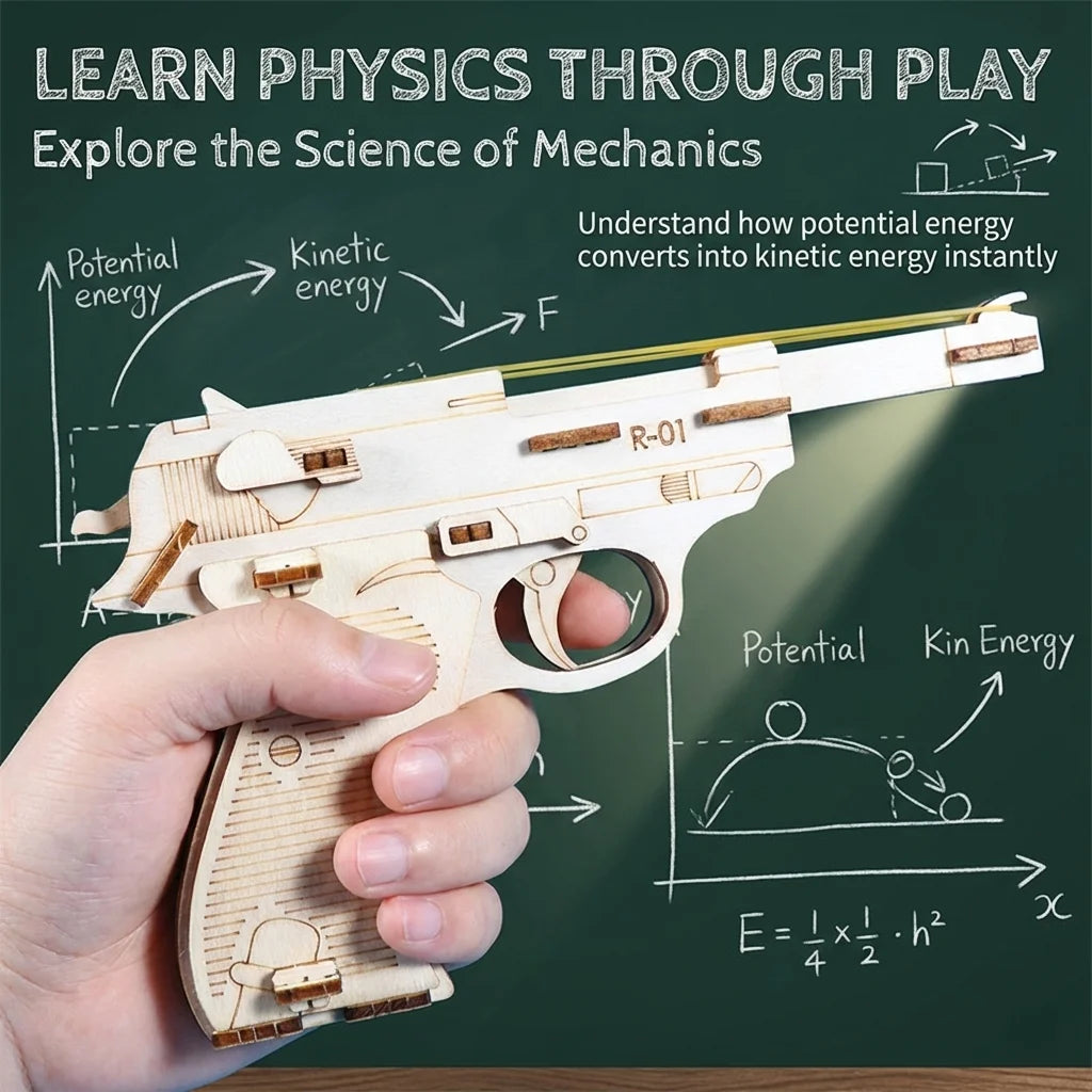 STEM DIY Rubber Band Gun Model Tech Production Invention Science Experiment Kit Puzzle Teaching Aids Material For Kids Students