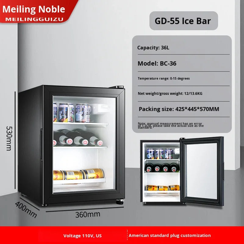 Foreign Trade Hotel Room 110V American Standard Minibar Wine Cooler Electric Stainless Steel 36L Refrigerated Storage Cabinet