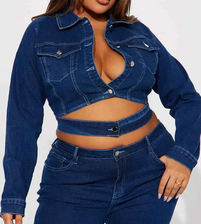 Hot Sale Blue Denim Jacket Women Short Jean Jacket Denim Button up Coat Oversize Denim Jacket for Ladies OEM Serviced