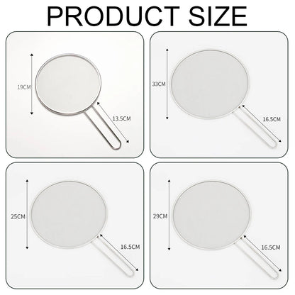 Stainless Steel Oil Proof Mesh Cooking Anti Splatter Split Guard Kitchen Gadget Splatter Proof Oil Cover Mesh Pot Lid Frying Pan