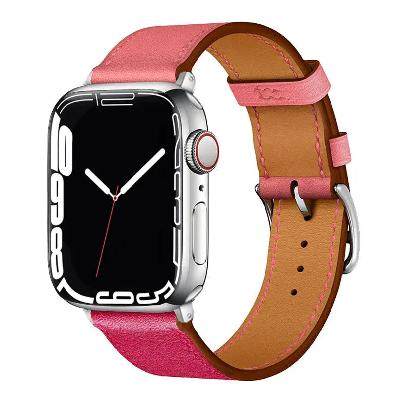 Leather Watch Straps for Apple Watch band 46mm 44mm 49mm 45mm 42mm 40mm 38/41mm bracelet iWatch series 10-Ultra 9-8-7-6-5-4-3-SE