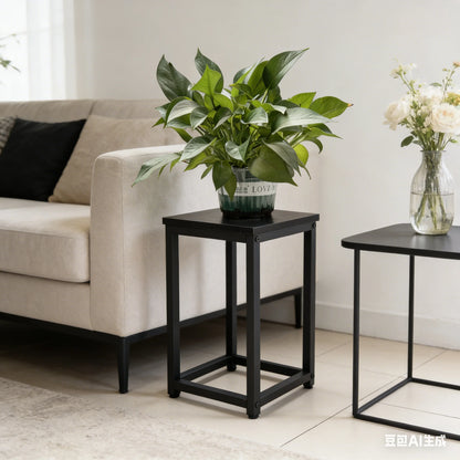 Metal Plant Stand, 40cm Tall Modern Square Plant Pedestal Stand, Heavy Duty Indoor Flower Pot Holder for Living Room Balcony Cor
