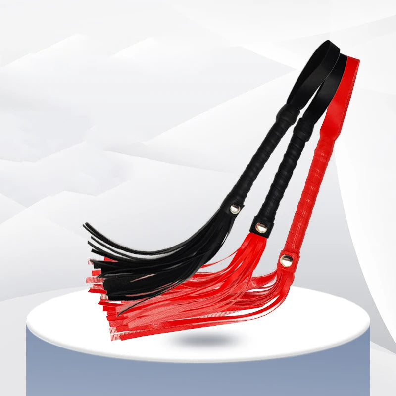 ★▲1PC Pu Leather Pimp Whip Racing Riding Crop Party Flogger Hand Cuffs Queen Colourful Horse Riding Whip