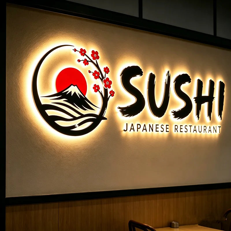 Custom LED Channel Letters Sign Outdoor Waterproof Backlit Logo For Restaurant Shop Office Business Storefront Decor