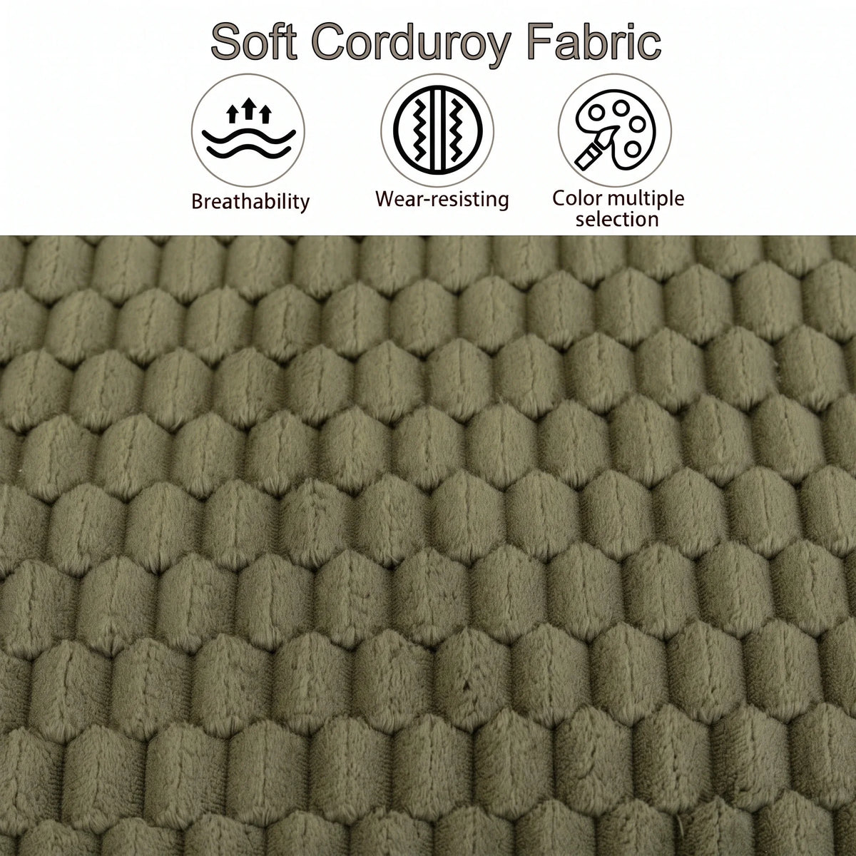 43.3-inch Single-seater Lounge Sofa Without Armrests Made Of Comfortable Corduroy Fabri Suitable For Living Rooms Offices Apartments and Bedrooms