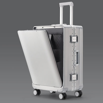 KLQDZMS 20 Inch Portable Front Opening Suitcase With Large Capacity 24 Inch Business Trip Travel Cabin Rolling Luggage Bag