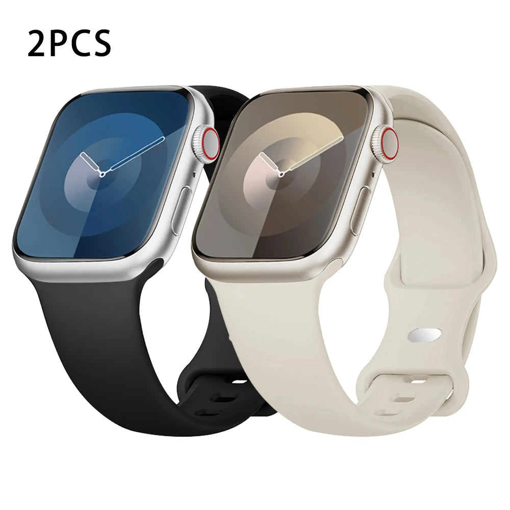 Silicone Strap For Apple Watch Bands 40mm 44mm 46mm 45mm 41mm 49mm 42 Correa Bracelet iWatch series ultra3 2 7 8 9 se 10 11 band