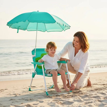 Kids Beach Chair with Umbrella Lightweight Children's Folding Chair with Sunshade for Infants, Outdoor