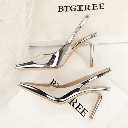 BIGTREE 2026 New Design Fashion Patent Leather  Pointed Toe Hollow Pumps Woman Thin Heels Ladies Party Shoes Zapatillas De Mujer