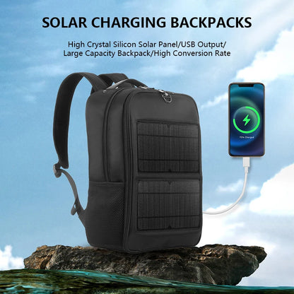 High Quality Foldable Solar Charging Backpack for Laptop 14W 5V USB Power Bank Portable Outdoor Travel Hiking Camping