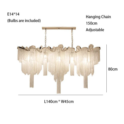 Luxury Tassels Led Pendant Lights New Gold Lustres Hanging Lamps For Ceiling Modern Decoration Home Decor For Bedroom Chandelier