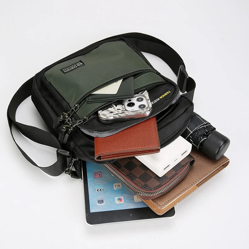 New Fashion Oxford Men Crossbody Bag Single Shoulder Bags Big Capacity Storage Bag Fashion Multi-Pockets Business Crossbody Bags