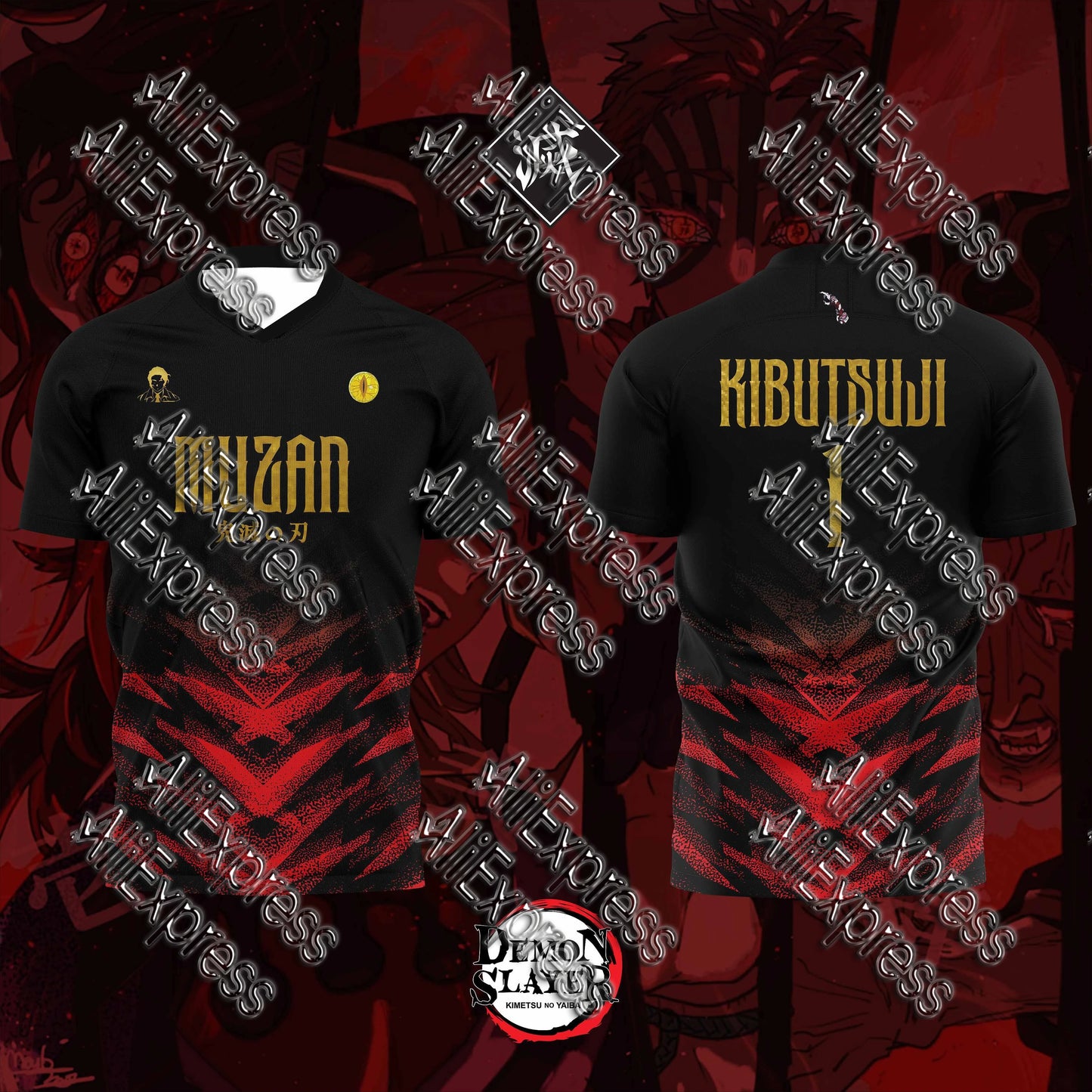 Summer Vintage Anime Devil Slayer Short Sleeve Tops Fashion Unisex Manga Breathable V-Neck T-Shirt Japanese Classic Anime Tee