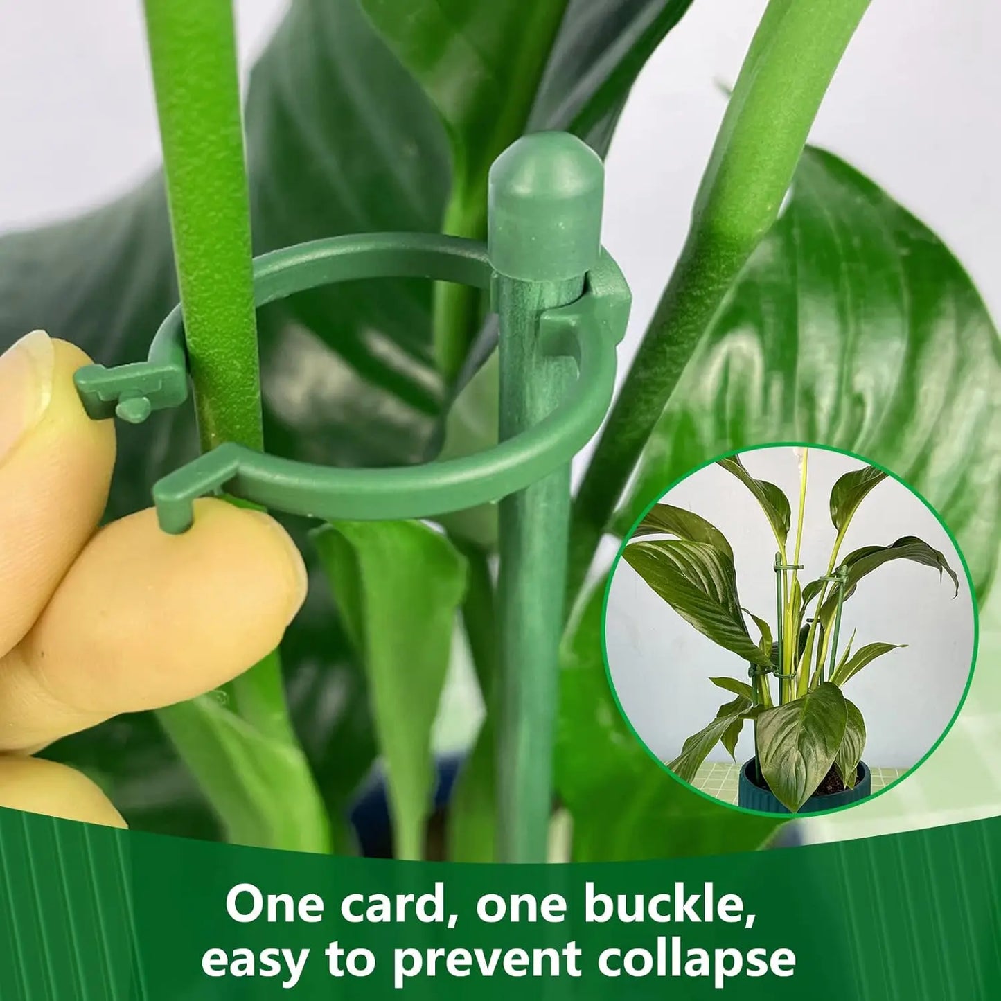 Adjustable Plant Support Rod Garden Stakes Shrub Flower Stick Tomatoes Vine Orchid Stand Potted Plants Holder Pole with Clip
