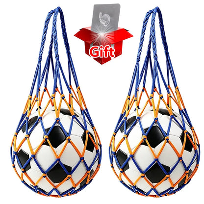 4/1Pc+Gift Basketball/Football Net Bag Thick Woven Net Basketball Storage Durable Nylon Training Net Bag for all kinds of balls