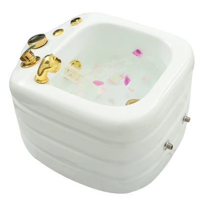 Acrylic Foot Spa Tub with Water Tap & Shower Head, Upgraded Water Pump, 7 Color Lights, Salon Foot Bath for Foot Massage