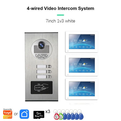 ANJIELO 2-12 Units Apartment Doorbell Video Intercom System Digital Frame Background Music Detection Preview NEW 2026