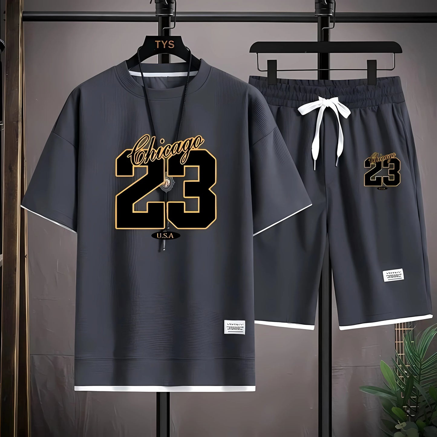 The 2025 summer new men's set features street fashion casual comfort softness breathability and 3D digital pattern printing