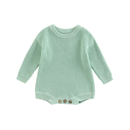 0-2Y Knitting Newborn Baby Girl Boy Spring Autumn Clothes Cute Long Sleeve Sweater Romper Jumpsuit Casual New born Outfits