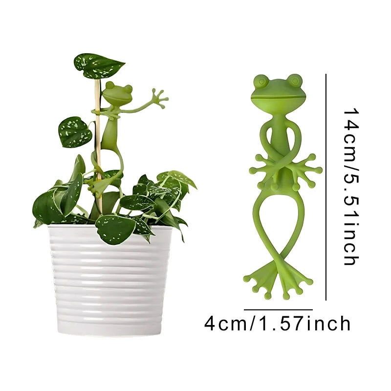 1/3/5PCS Green Frog Shaped Plant Clips DIY Flowers Vines Stem Holder Rack Gardening Gadgets Support for Plants Home Supplies ZYF