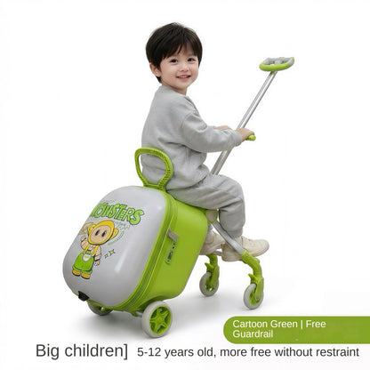 2026 New Children's Ride-On Suitcase with Sparkling Wheel 20 inch Carry-On Suitcase 2 in 1 Removable Handle Travel Luggage
