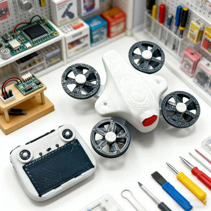 2 pcs 1: 12 Scale Miniature Remote Control Drone Model, Miniature Scene Props, Dollhouse with a Strong Sense of Technology.