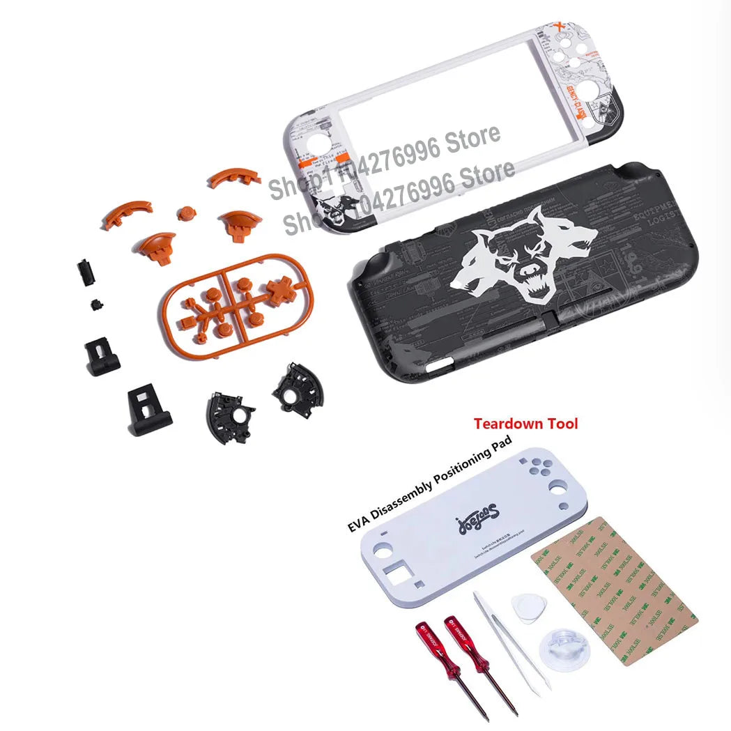 For Switch Lite Game Console Case Replacing Shell Housing Buttons Tempered Glass Film Screen Modification Accessory