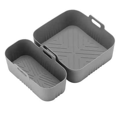 2Pcs For Ninja NA350 Reusable Air Fryer Tray Silicone Mold Air Fryer Liner Basket For Non-Stick Waffle Mold & Splash Guard Tool
