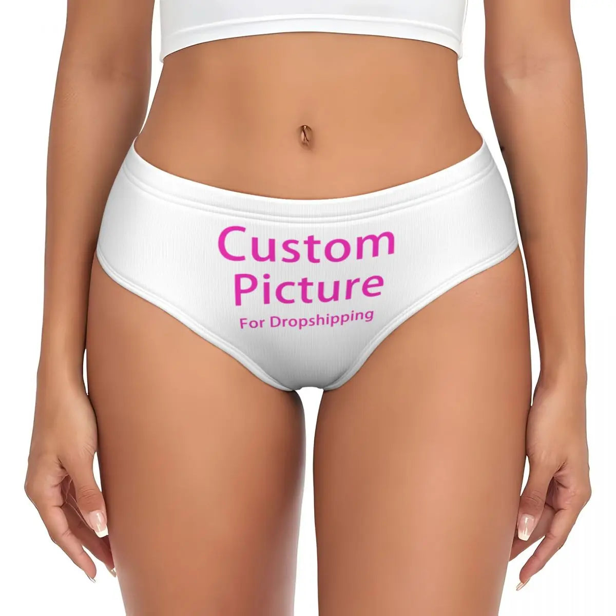 Custom DIY Logo Briefs Underwear Women's Stretch Comfortable Shorts Panties Customized Photo Print Brief Panties
