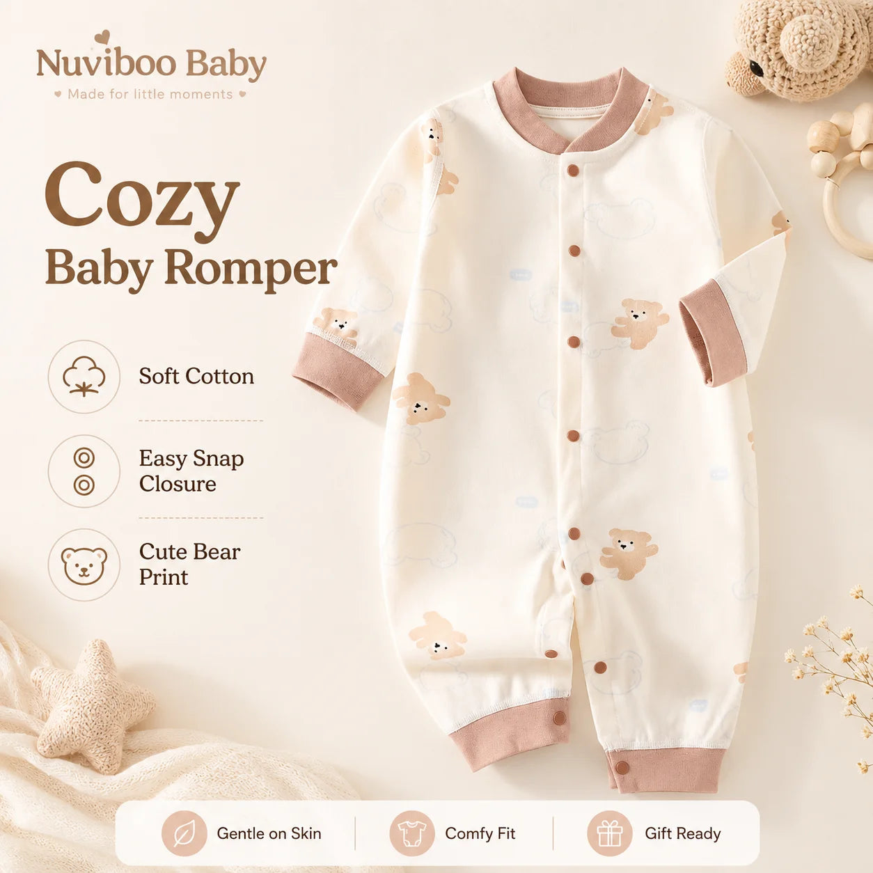 Autumn Baby Clothes Newbron Spring 100 Cotton Underwear Newborn Onesie