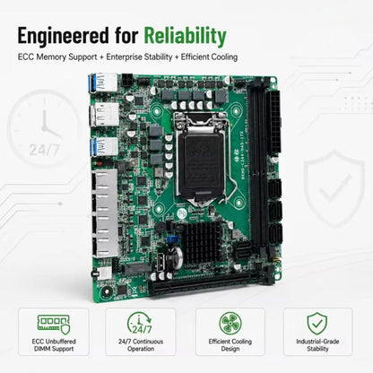 Topton C246 NAS ITX Motherboard 8*SATA3.0 4*I226 2.5G 2*M.2 NVME 2*DDR4 PCIE 16X NAS Board LGA1151 Support 8th/9th Core Xeon CPU