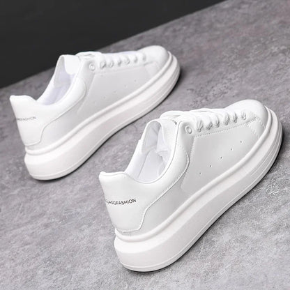 Brand Men's Shoes Black Glossy Casual Men Shoes White Fashion Couple Sneakers Man Shoes for Men