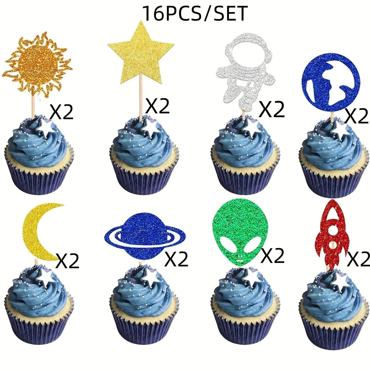Weightlifting Cake Topper Happy Birthday Sports Pump Iron Kids Boy Man Party Baby Shower Cupcake Decoration Baking Supplies DIY
