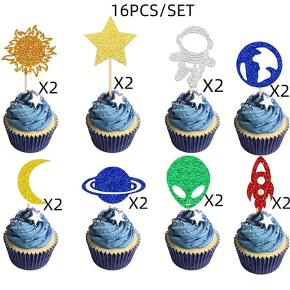 Weightlifting Cake Topper Happy Birthday Sports Pump Iron Kids Boy Man Party Baby Shower Cupcake Decoration Baking Supplies DIY