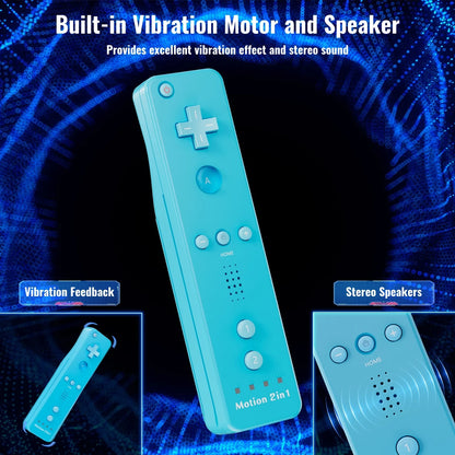 Controller for Nintendo Wii, Wii Remote with Silicone Case and Strap Compatible with Nintendo Wii/Wii U/Wii Mini with Motion