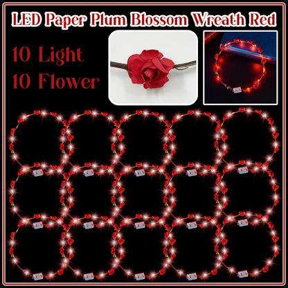 10-100Pcs LED Flower Headbands Light up Flower Headband Glow in the Dark Headband Wedding Party Music Festival Favors for Guest